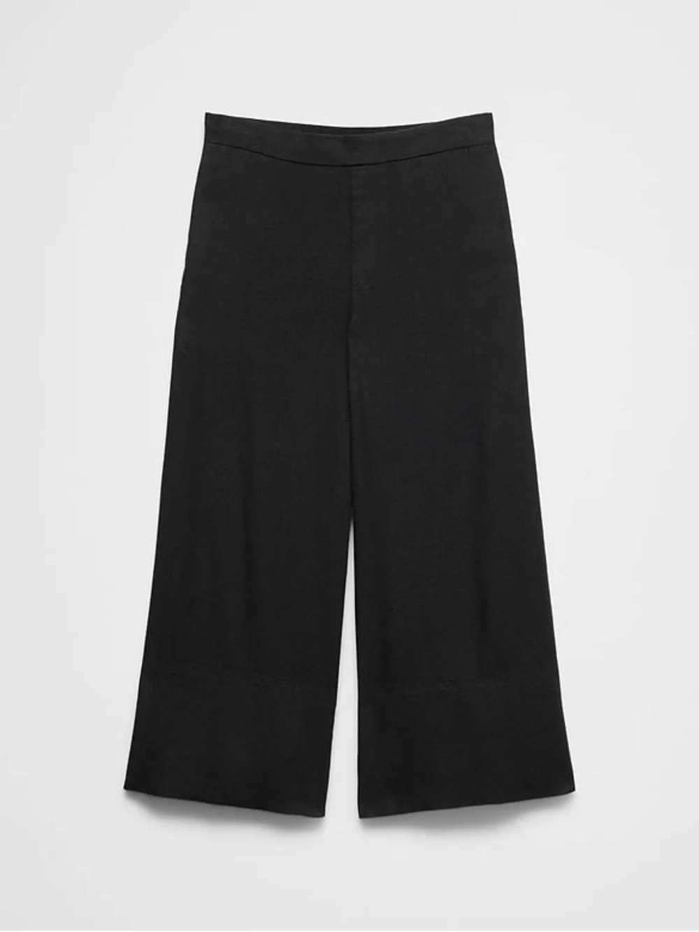 Banana Republic ANYDAY WIDE-LEG HIGH-RISE LINEN-BLEND CROPPED PANT XL Black
